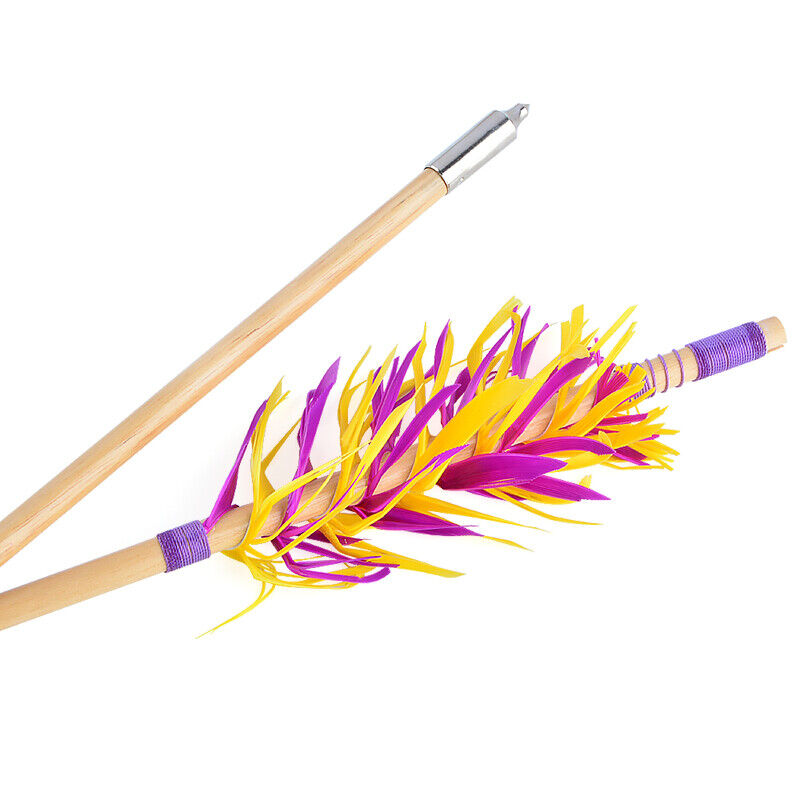 12X Wooden Arrows Handmade Shaft Archery Flu-Flu Spiral Wrap Feather Longbow Hunt